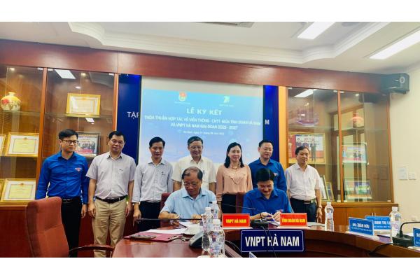 VNPT Hà Nam và Tỉnh đoàn Hà Nam tổ chức Lễ ký kết  Thoả thuận hợp tác về viễn thông - CNTT và truyền thông  giai đoạn 2023-2027